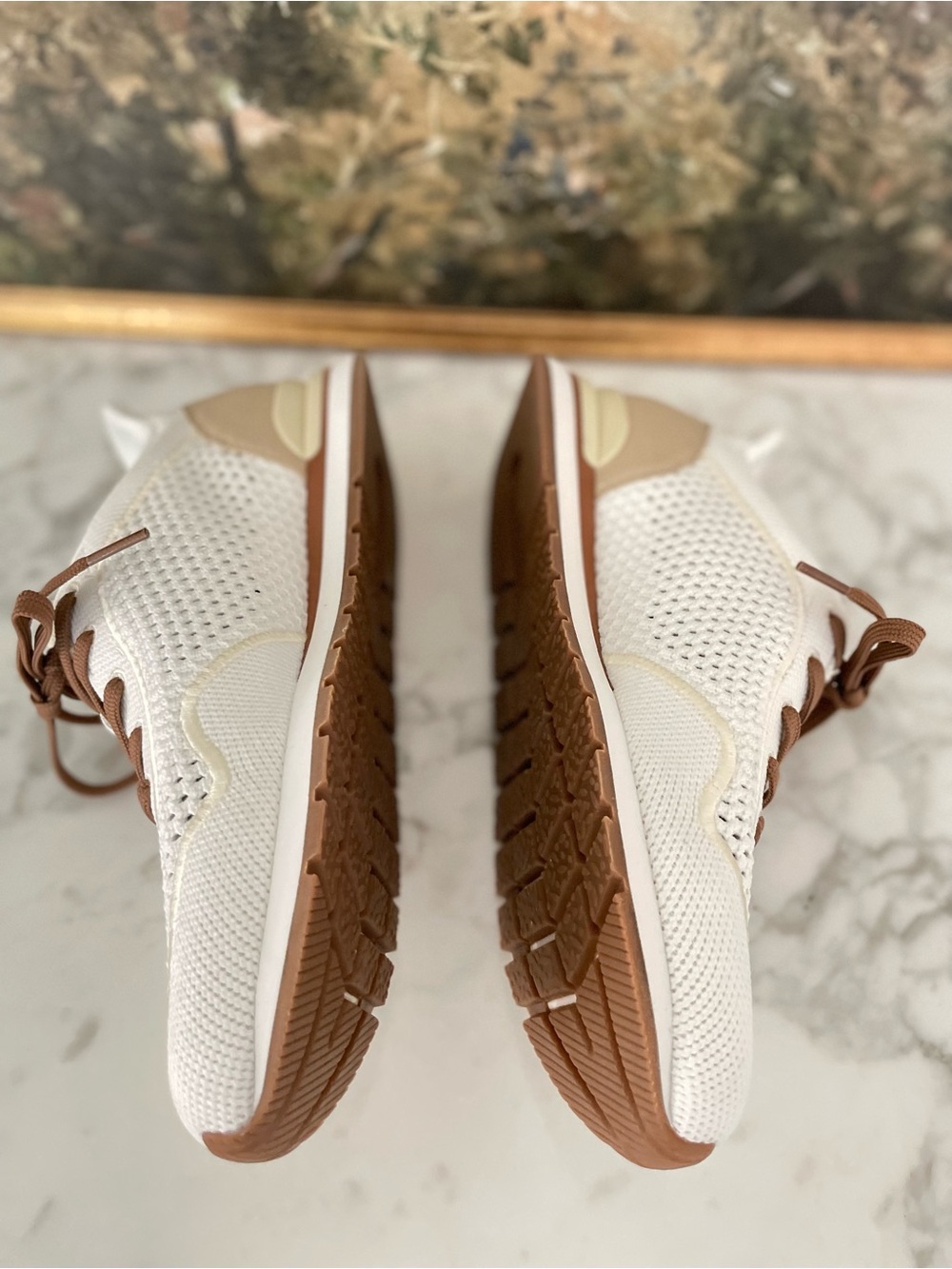Vivaia Allday Mesh Sneakers Slip On White Buff Beige Size 8 (39) - Picture 6 of 11